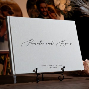 Custom Wedding Guest Book, Personalized Wedding Reception Guestbook Engagement Photo Album Signing Book Wedding Keepsake Anniversary Gift