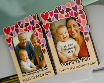 Custom Photo Car Visor Clip, Mothers Day Gifts for Mom, Custom Mom Visor Clip, Photo Car Charm, Mom Photo Magnet, Gifts for Grandma