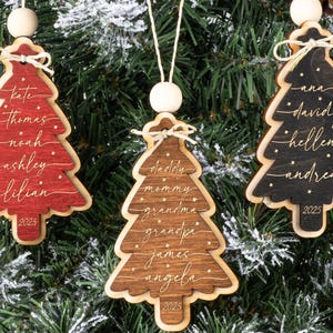 Family Christmas Ornament, Christmas Tree Ornament with Family Names, Christmas Tree Name Ornament 2025, Personalized Family Name Ornament
