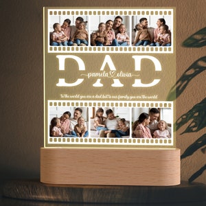 Personalized Photo Night Light, Dad Birthday Gift, Bedroom Night Light, Gift for Dad, Best Dad Ever, Custom Name Light, Dad Photo Light