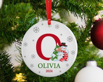 Letter Name Ornament, 2025 Family Ornament, Custom Initial Ornament, Personalized Monogram Ornament Family Christmas Ornament Christmas Gift