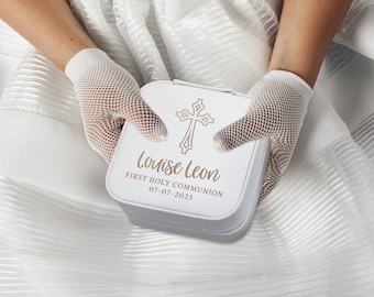 First Communion Gifts for Girls, First Holy Communion, 1st Communion Jewelry Box, Personalized Jewelry Storage, Baptism Gift from Godmother