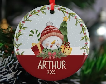 Personalized Kids Ornament 2025, Girls Christmas Ornament, Reindeer Ornament Gift for Girl, Custom Child Name Ornament, Girls Boys Ornament