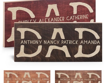 Birthday Gifts for Dad, Personalized Dad Sign, Dad Wood Sign, Dad Gifts from Kids, Personalized Dad Wooden Sign, Sign with Kids Names