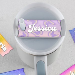 Stanley Name Tag Glitter, Personalized Name Plate for Stanley Tumblers, Customized Acrylic Name Plate for Stanley Lids, Gift for Her, Mom image 8