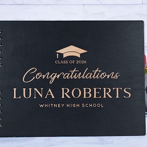 Graduation Guest Book, Graduation Book, Photo Book Junior High School College Graduate Guest Book 2026 Personalized Graduation Gift for Her image 1