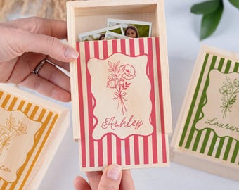 Mothers Day Gifts, Personalized Birth Flower Match Box, Gifts for Mom, Grandma, Gifts from Kids, Custom Match Box, Birth Flower Match Box