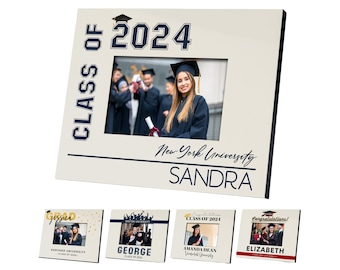 Graduation Picture Frame, High School Graduation Gift for Her, Gift for Him, College Graduation, Personalized Photo Frame, Class of 2024