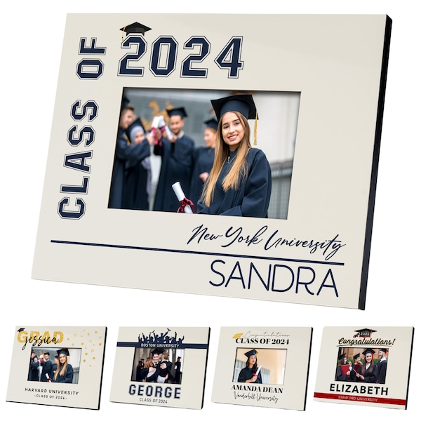 Graduation Picture Frame, High School Graduation Gift for Her, Gift for Him, College Graduation, Personalized Photo Frame, Class of 2024