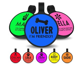 Silicone Dog Tags for Dogs Personalized, Dog ID Tags, Engraved Silicone Dog Tag, Pet ID Tag, Double Sided, Soundless Bone Shaped Tags
