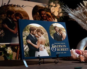 Wedding Photo Guest Book, Personalized Wedding Reception Guestbook Engagement Photo Album Signing Book Wedding Keepsake Anniversary Gift