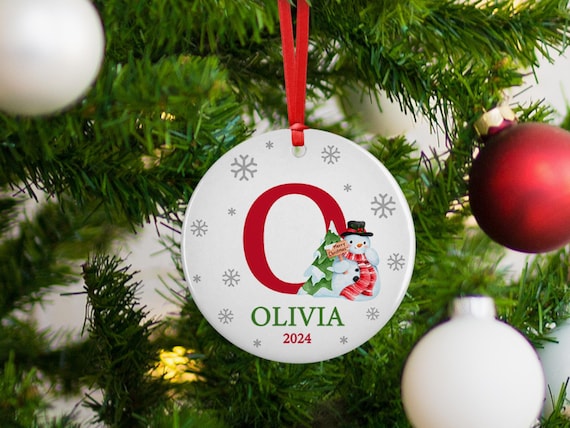 Letter Name Ornament, 2025 Family Ornament, Custom Initial Ornament, Personalized Monogram Ornament Family Christmas Ornament Christmas Gift