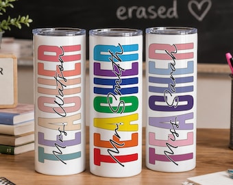 Teacher Gift, Personalized Tumbler Gift for Teacher, Teacher Tumbler, Teacher Appreciation Gift, Teacher Name Skinny Tumbler