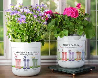 Mothers Day Gifts, Grandmas Garden Gift, Personalized Gifts for Mom, Personalized Flower Pot, Birth Flower Mom Gifts from Daughter