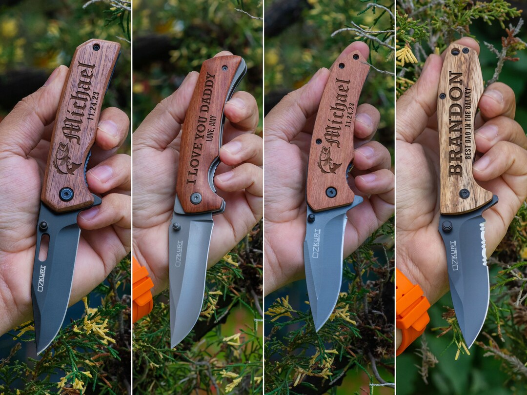 Engraved Pocket Knife for Boyfriend, Personalized Knife for Husband, Hunting Knife, Custom Knife