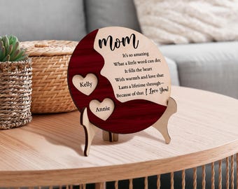 Personalized Mom Plaque with Kids' Names, Mom Gift from Kids, Custom Mom Gift, Mom Birthday Gift, Gifts for Mom, Gifts for Her