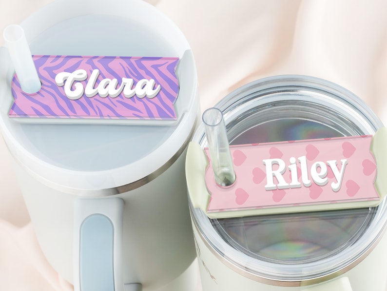 Stanley Name Tag Glitter, Personalized Name Plate for Stanley Tumblers, Customized Acrylic Name Plate for Stanley Lids, Gift for Her, Mom image 6
