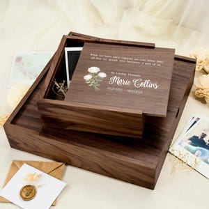 Memorial Gift Box, Personalized Wooden Memorial Photo Keepsake Box, Memorial Keepsake, Sympathy Gift, Bereavement Gift, Remembrance Gift