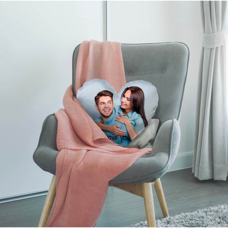 Heart Pillow With Picture Heart Shape Pillow Photo Pillow Etsy