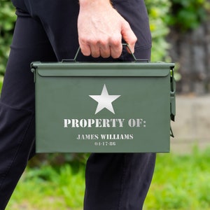 Ammo Storage, Gifts for Dad, Personalized Ammo Box, Custom Ammo Can, Engraved Ammo Box Ammo Can Storage Box for Grandpa