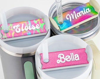 Stanley Name Tag Glitter, Personalized Name Plate for Stanley Tumblers, Customized Acrylic Name Plate for Stanley Lids, Gift for Her, Mom
