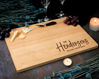 Personalized Cutting Board Wedding Gift, Bamboo Engraved Cutting Board, Engagement Gift, Couple Gift, Anniversary Gift, Charcuterie Board