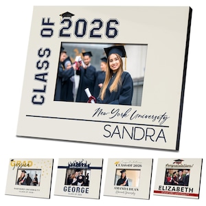 Graduation Picture Frame, High School Graduation Gift for Her, Gift for Him, College Graduation, Personalized Photo Frame, Class of 2026