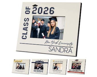 Graduation Picture Frame, High School Graduation Gift for Her, Gift for Him, College Graduation, Personalized Photo Frame, Class of 2026