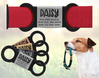 Slide on Dog Tags for Dogs, Dog Id Tag, Personalized Dog ID Tag, Custom Silent Dog Tag, Silent Dog Name Tags, Dog Collar Tag, Pet ID Tag
