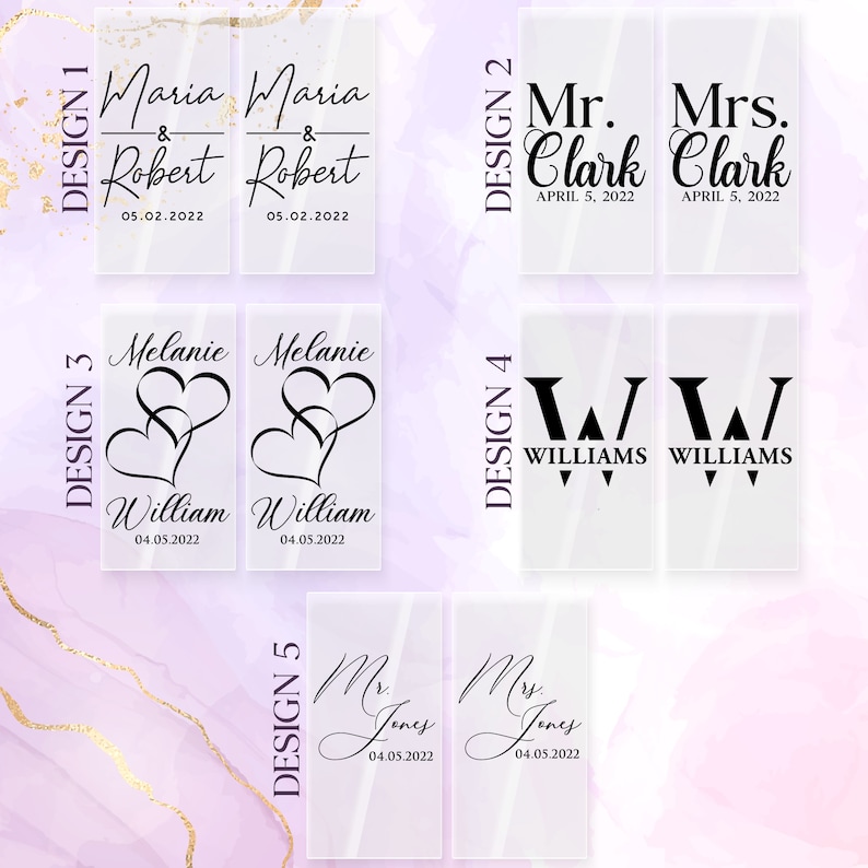 Personalized champagne flutes design #3