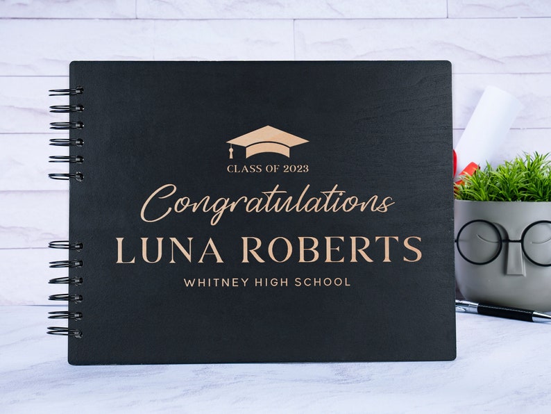 Graduation Guest Book Graduation Book Photo Book Junior High School College Graduate Guest Book 2024 Personalized Graduation Gift for Her image 1