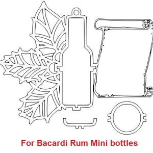 Christmas Ornament with alcohol bottle laser cut files