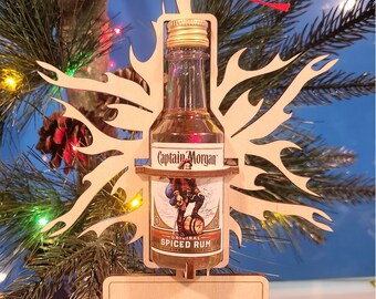 Christmas Ornament with alcohol bottle laser cut files