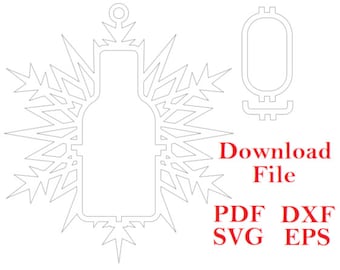 Christmas Ornament Download File - Fireball/Goldschlager in pointed snowflake