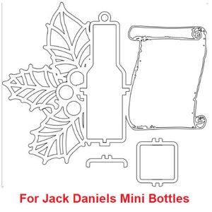 Christmas Ornament with alcohol bottle laser cut files