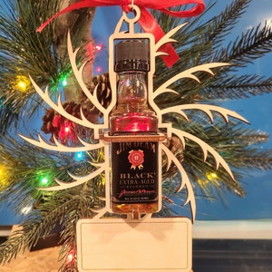 Christmas Ornament with alcohol bottle laser cut files