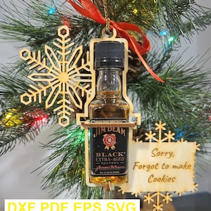 Christmas Ornament with alcohol bottle laser cut files