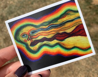Adesivo: faccia colorata che si scioglie