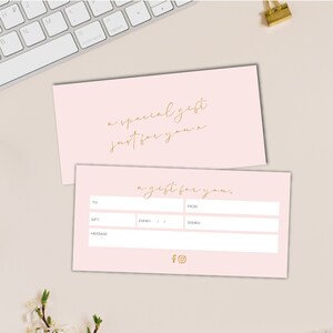 Pink & Gold Instant Digital Download Gift Voucher PDF File - Beauty Business - Salon - Nails - Hair - Aesthetics - Lashes - Brows - PMU