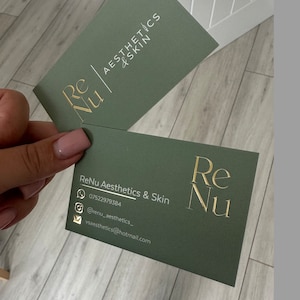 Gold or silver foil business cards for beauty businesses | aesthetics | hair | nails | lashes | pmu