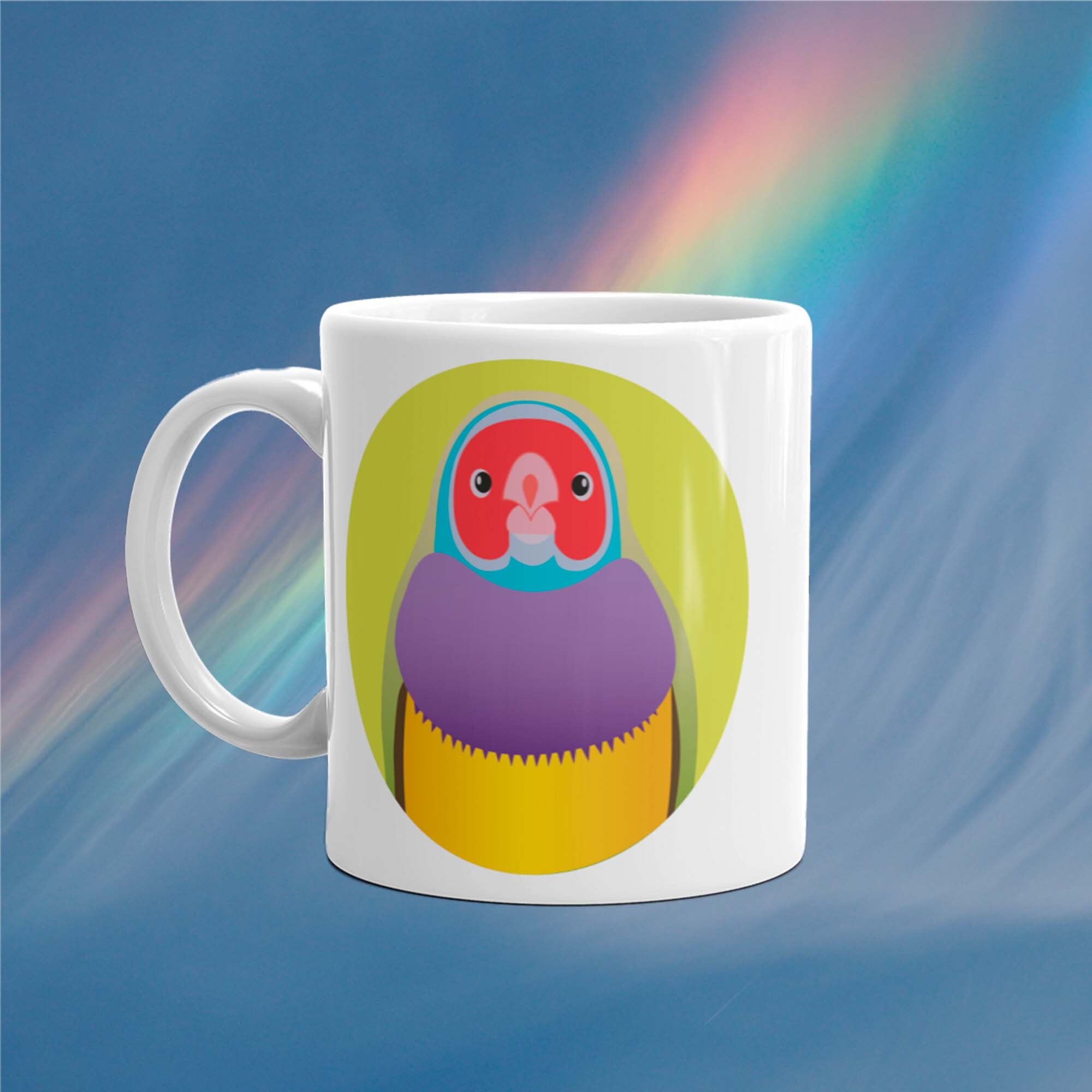 Mug Coloré avec Oiseau, Tasse à Thé ou Café 325Ml en Céramique Pour Cadeau Original, Personnalisé Un