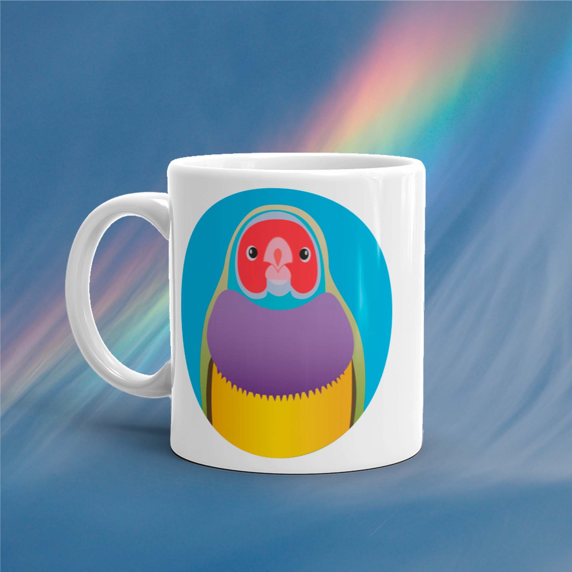 Mug Coloré avec Oiseau, Tasse à Thé ou Café 325Ml en Céramique Pour Cadeau Original, Personnalisé Un