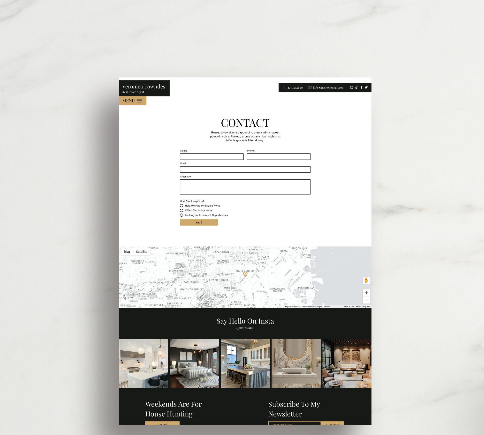 Wix site Template Real Estate Veronica Real Estate Wix site