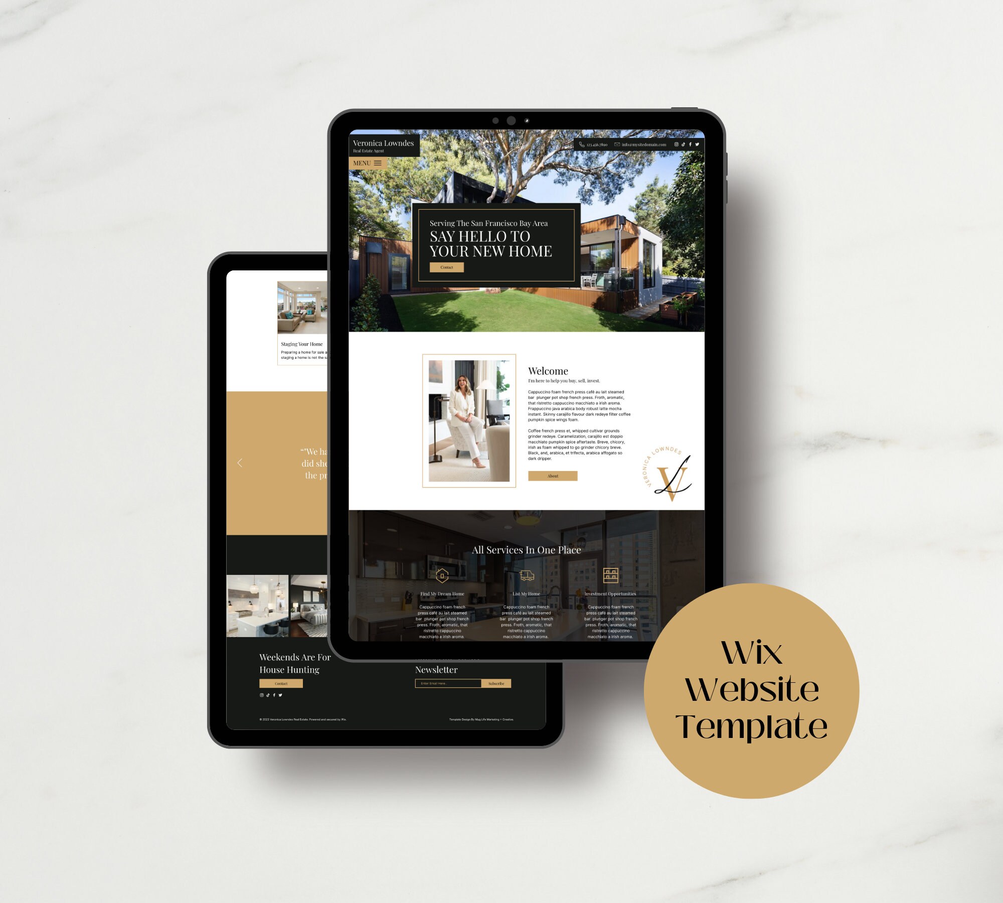 Wix site Template Real Estate Veronica Real Estate Wix site