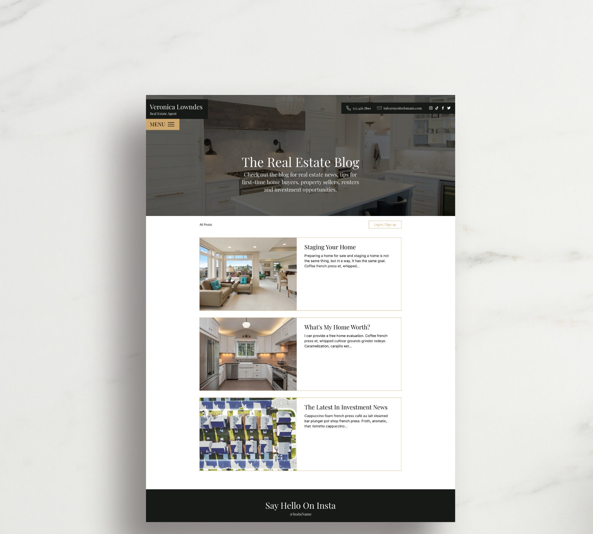 Wix site Template Real Estate Veronica Real Estate Wix site
