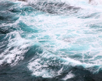 Ocean Waves Photograph, DIGITAL DOWNLOAD, Kauai Hawaii Picture