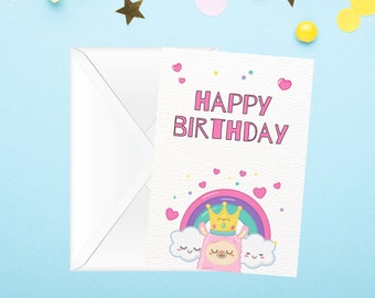 5x7 inch funny cute llama  birthday card with envelope