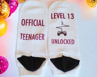 Unisex trainer socks male or female  13th birthday gamer socks