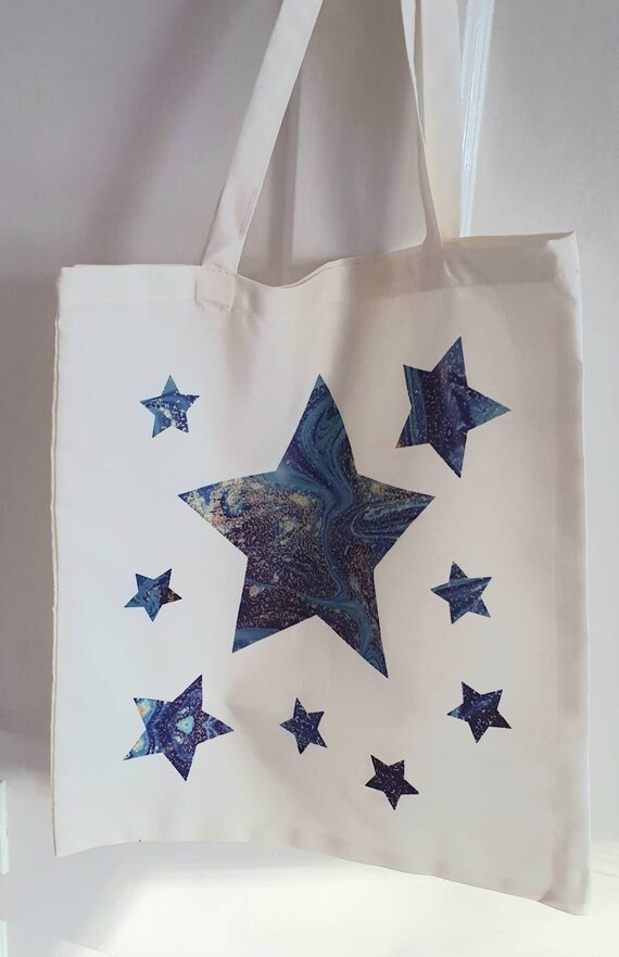 Marble Star Design Infusable Ink Tote Bag Shopping Bag Grocery Bag Etsy