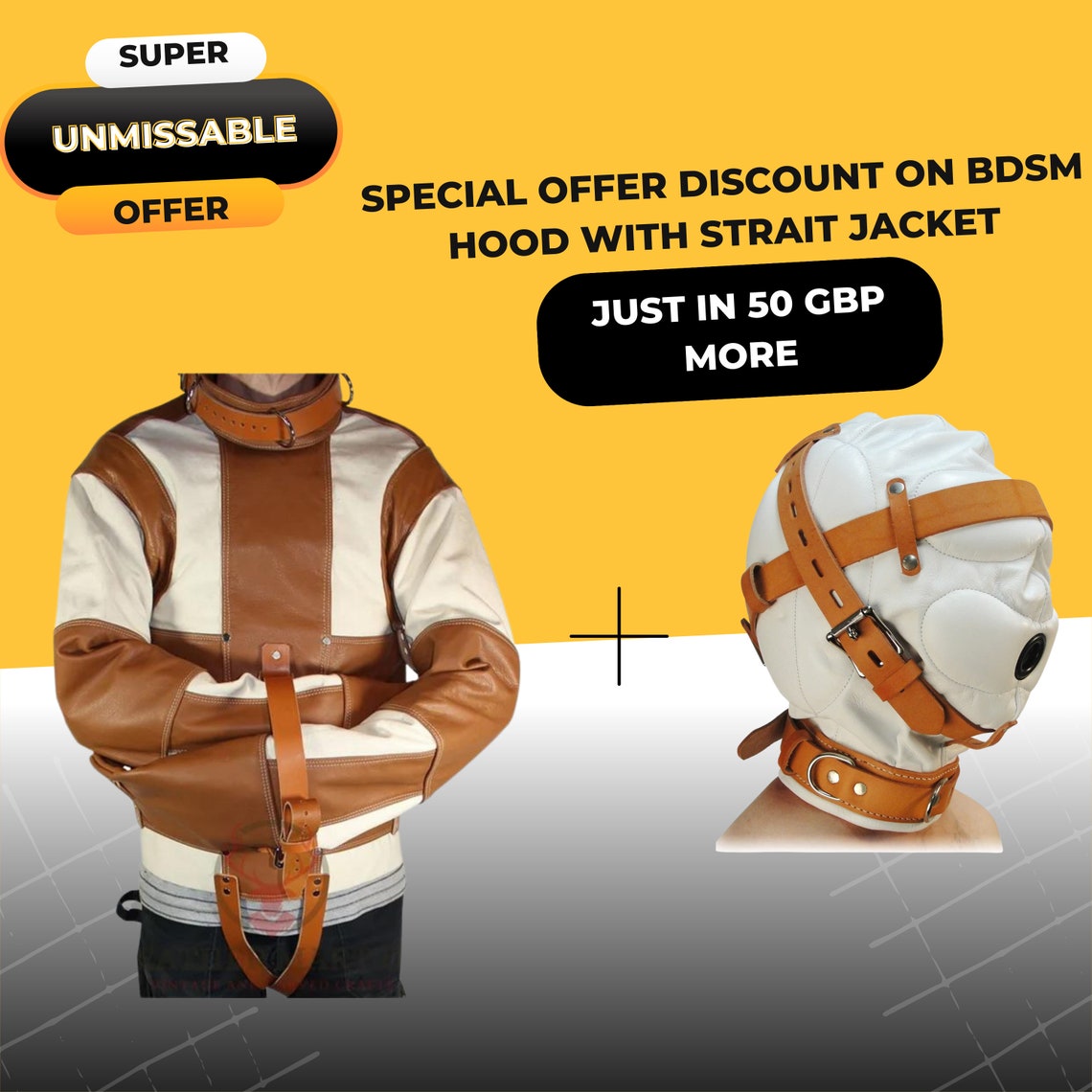 100 Genuine Leather Exclusive Restraint Strait Jacket BDSM Roleplay